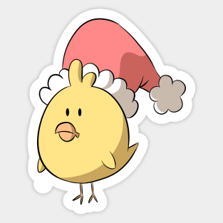 Cute Chick with Santa hat Sticker